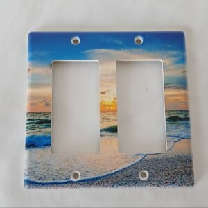 Sunset Beach Double Switch Plate Cover - Ocean Scene